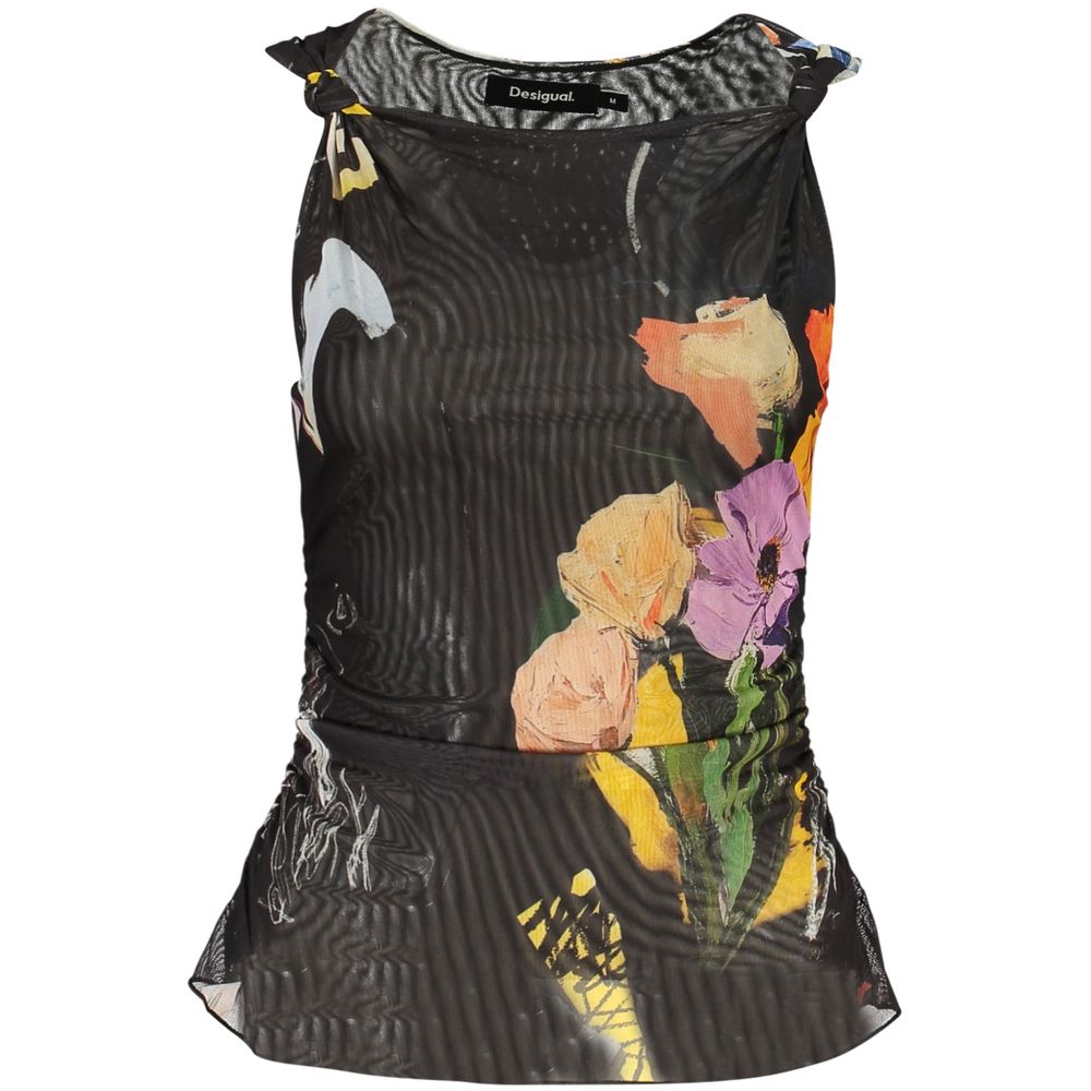 Black Polyester Women Tank Top - ventzia