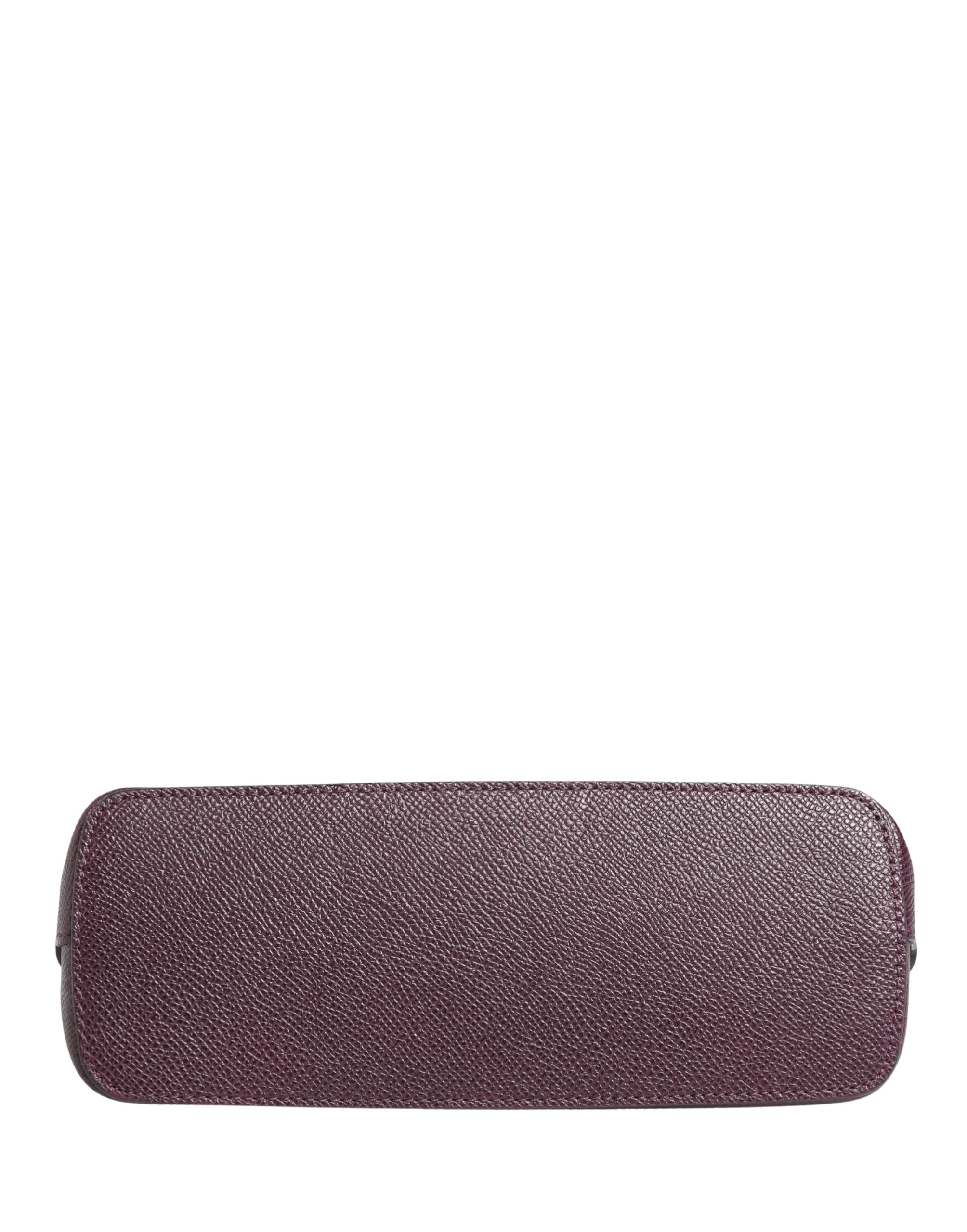 Dark Purple Leather DG Logo Zip Around Hand Purse Wallet - ventzia