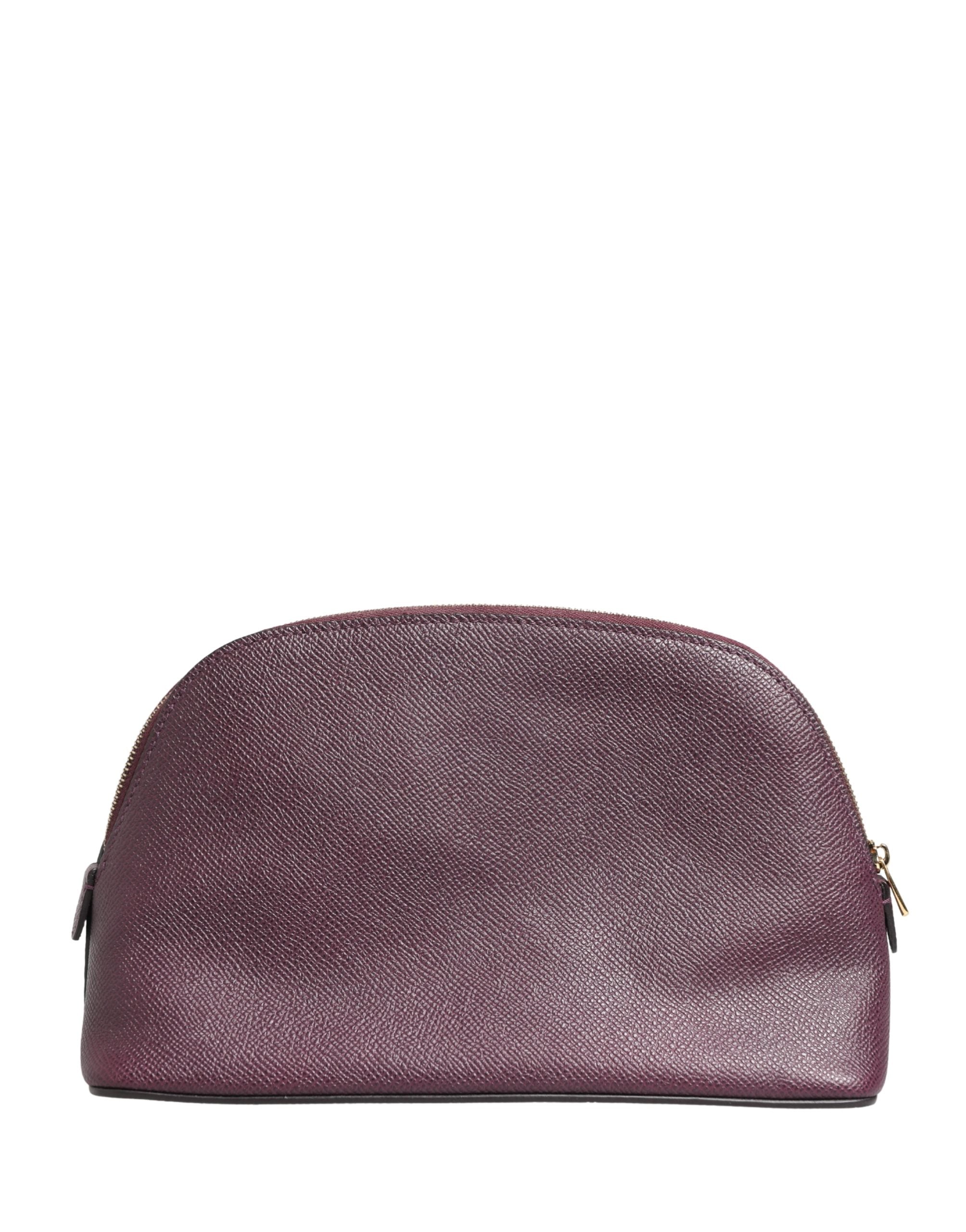 Dark Purple Leather DG Logo Zip Around Hand Purse Wallet - ventzia