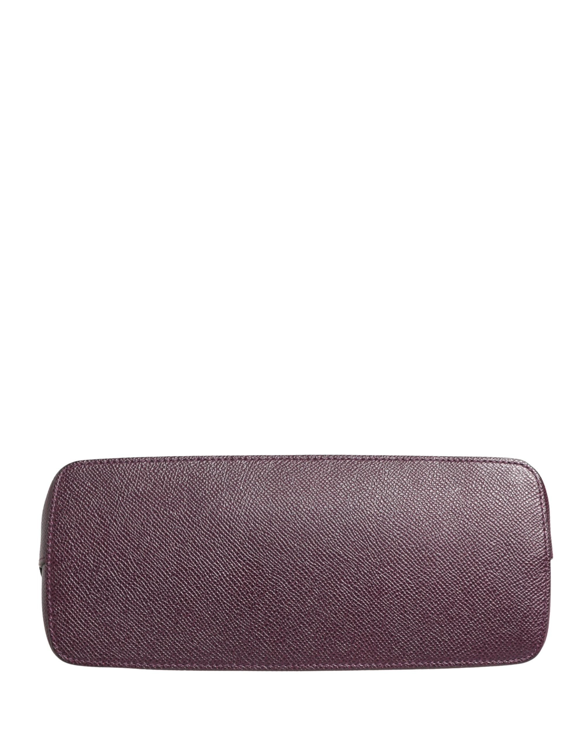 Dark Purple Leather DG Logo Zip Around Hand Purse Wallet - ventzia