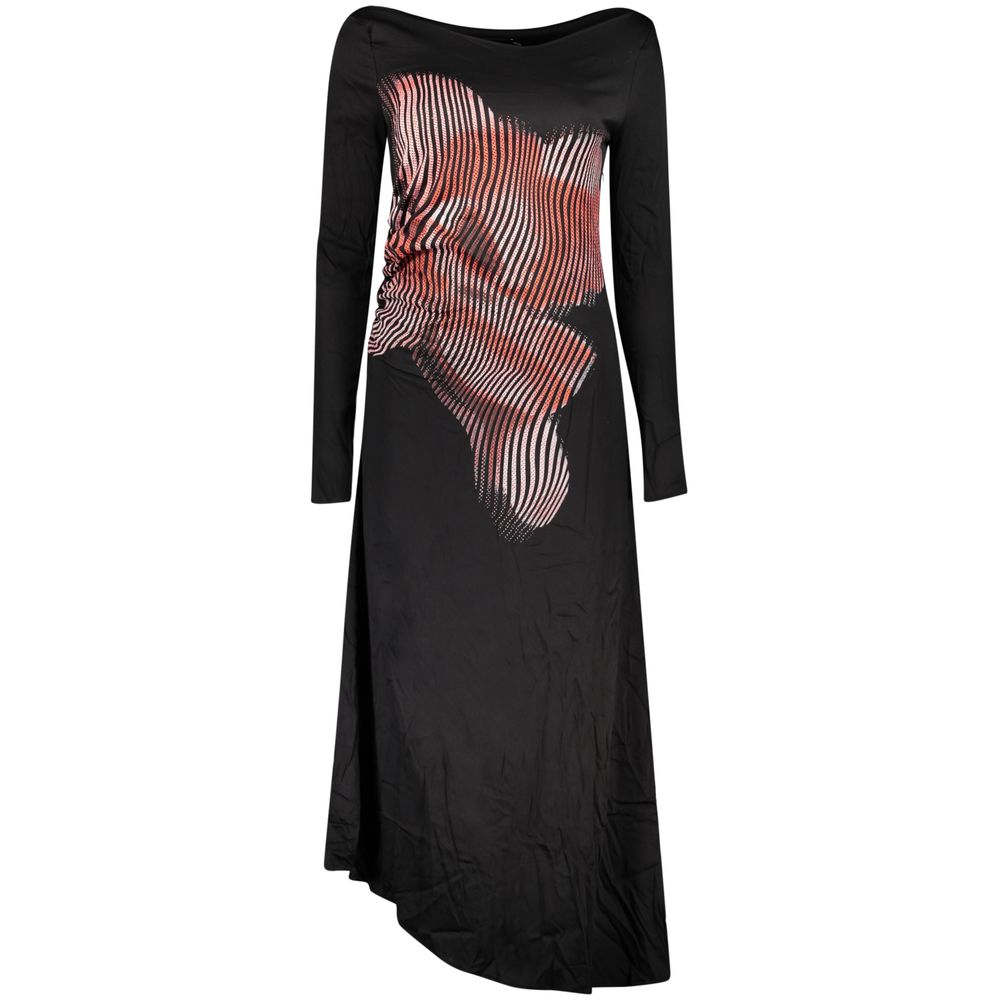 Black Viscose Women Dress - ventzia