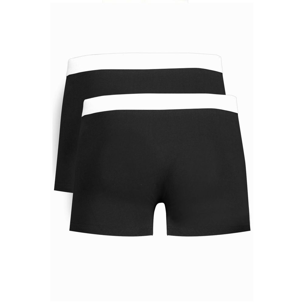 Black Cotton Men's Boxer Briefs - ventzia