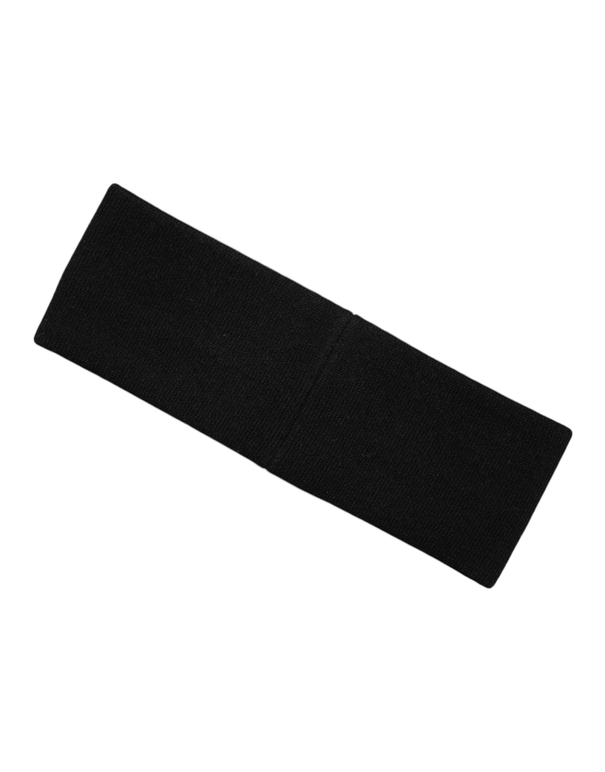 Men Black White Cashmere Logo Head Band Hat - ventzia