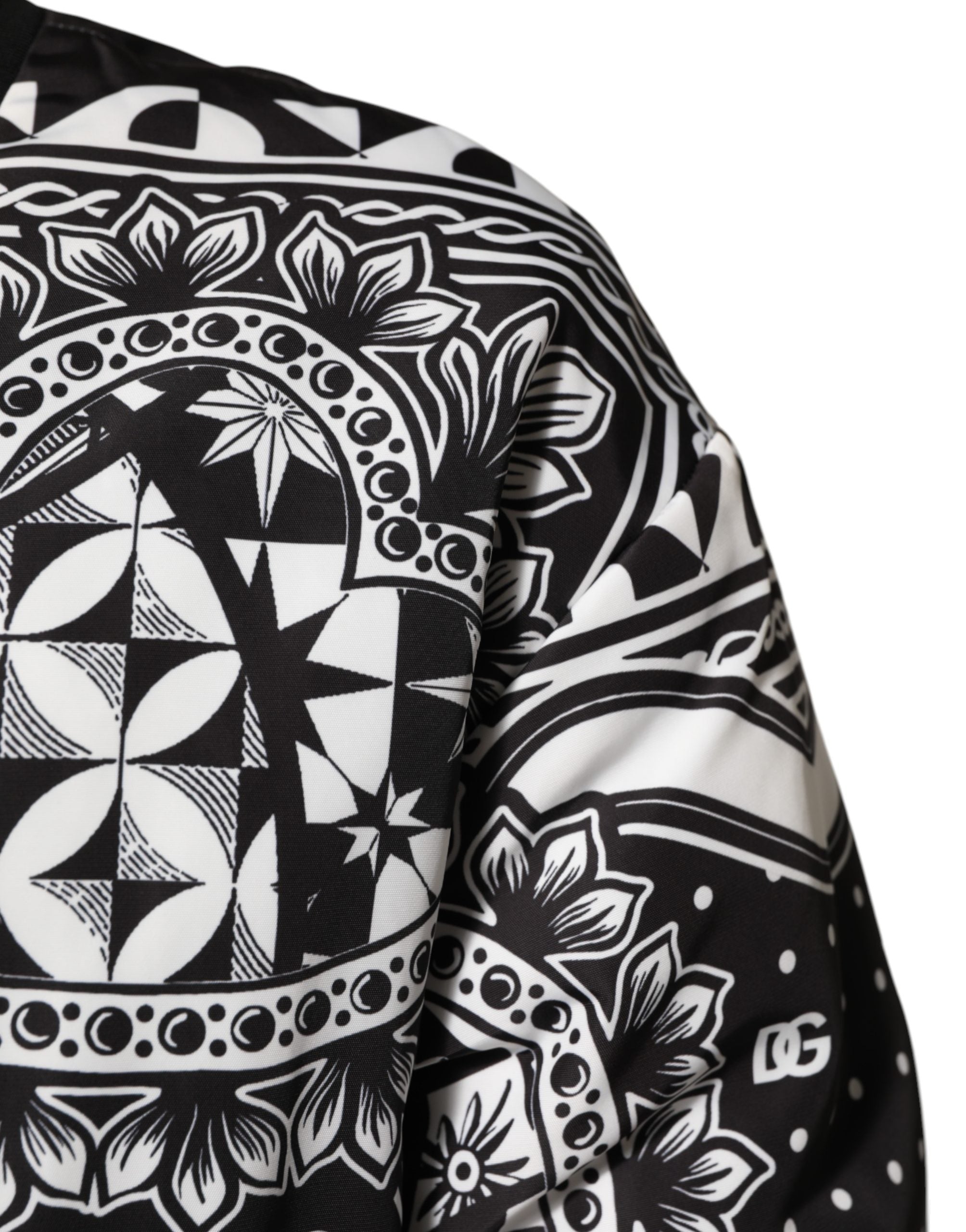 Black White BandanaPrint Men Bomber Jacket - ventzia