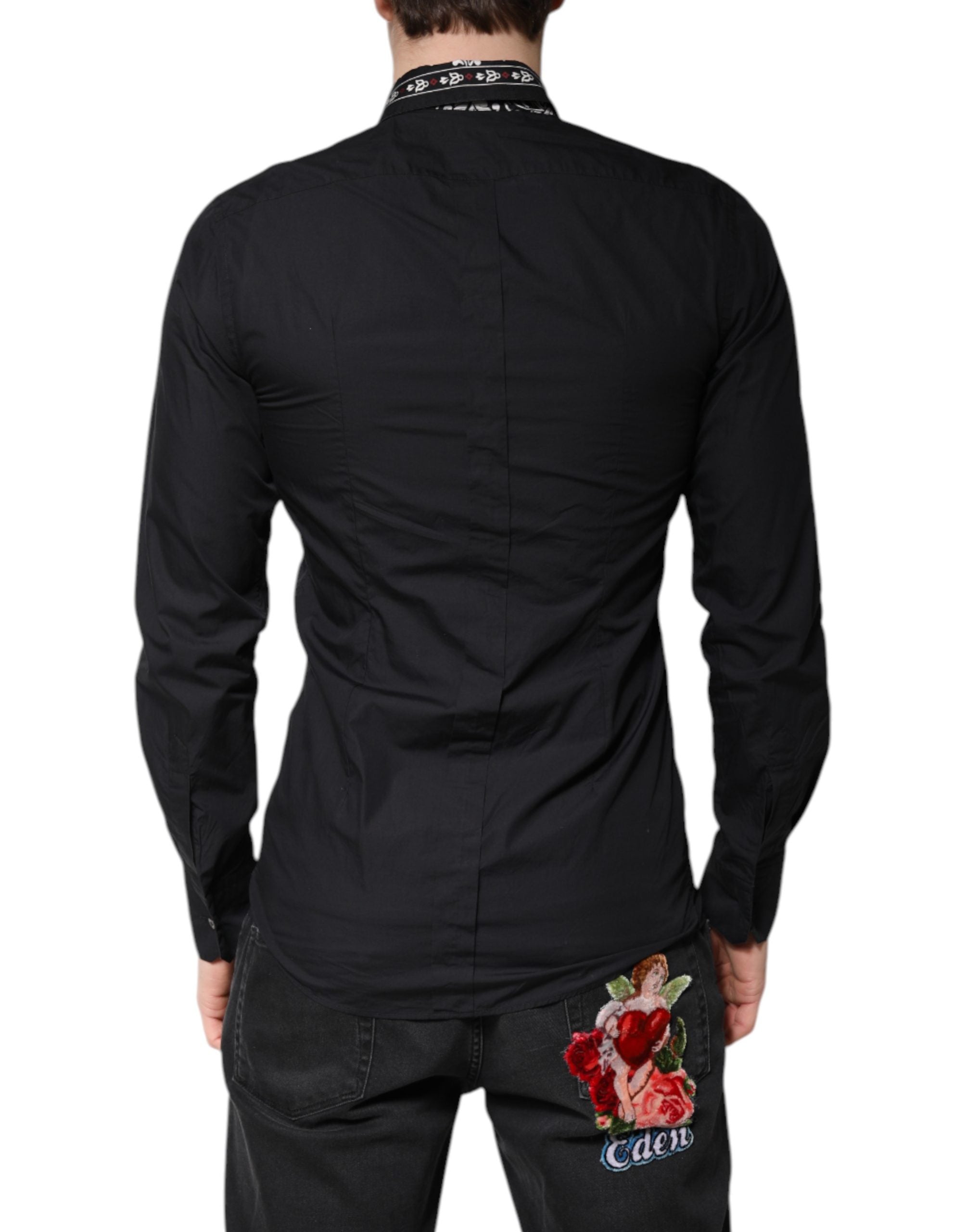 Black White Bandana GOLD Formal Dress Shirt - ventzia