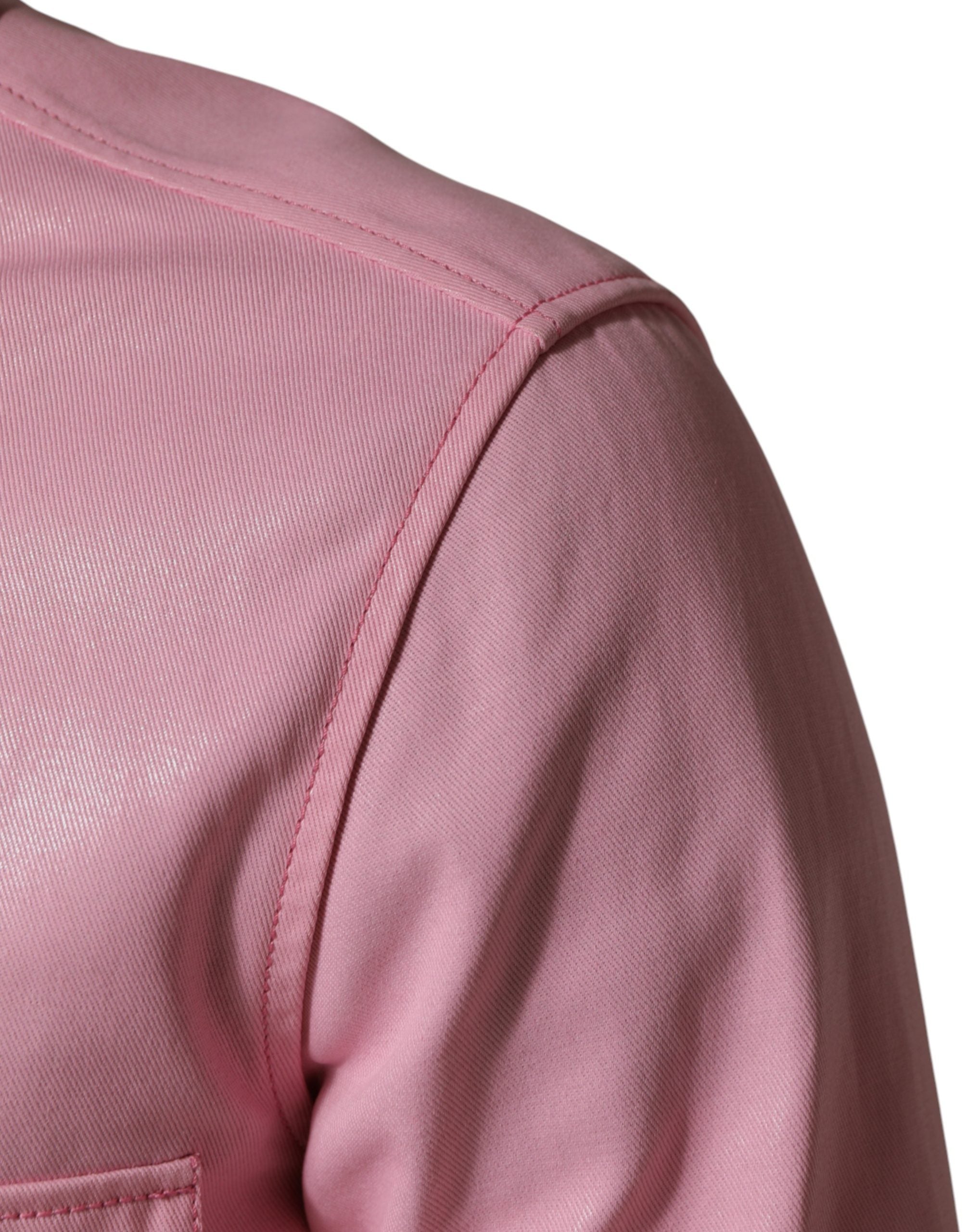 Pink Cotton Collared Men Button Down Shirt - ventzia