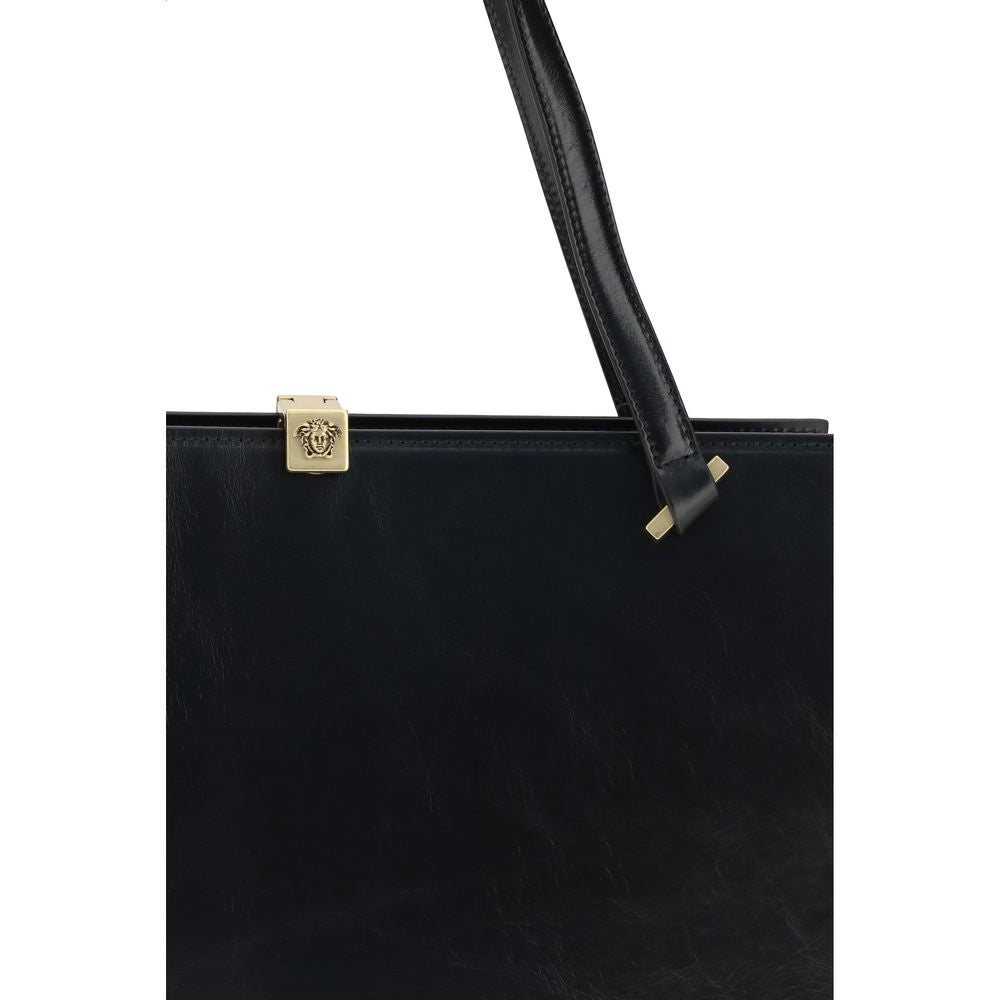 Black Calf Leather Bos Taurus Shoulder Bag - ventzia