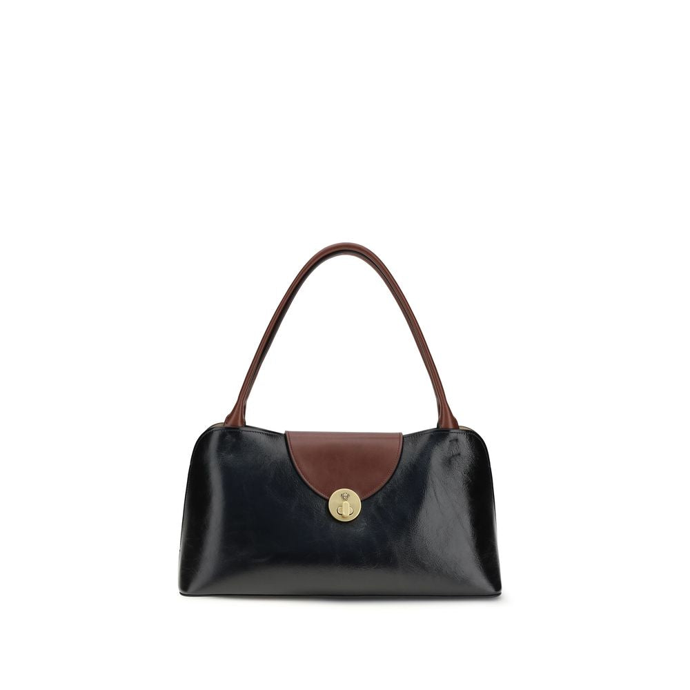 Black Calf Leather Bos Taurus Shoulder Bag - ventzia