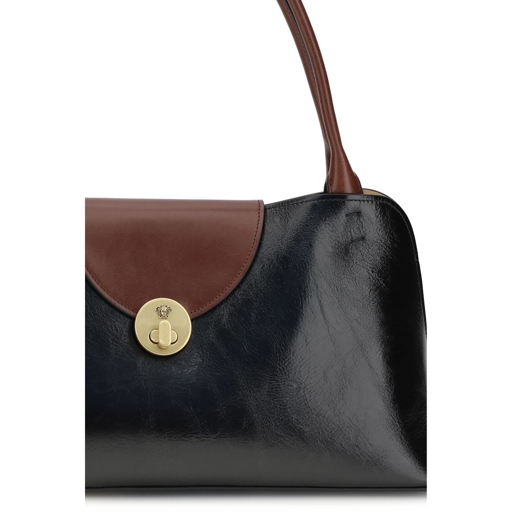 Black Calf Leather Bos Taurus Shoulder Bag - ventzia