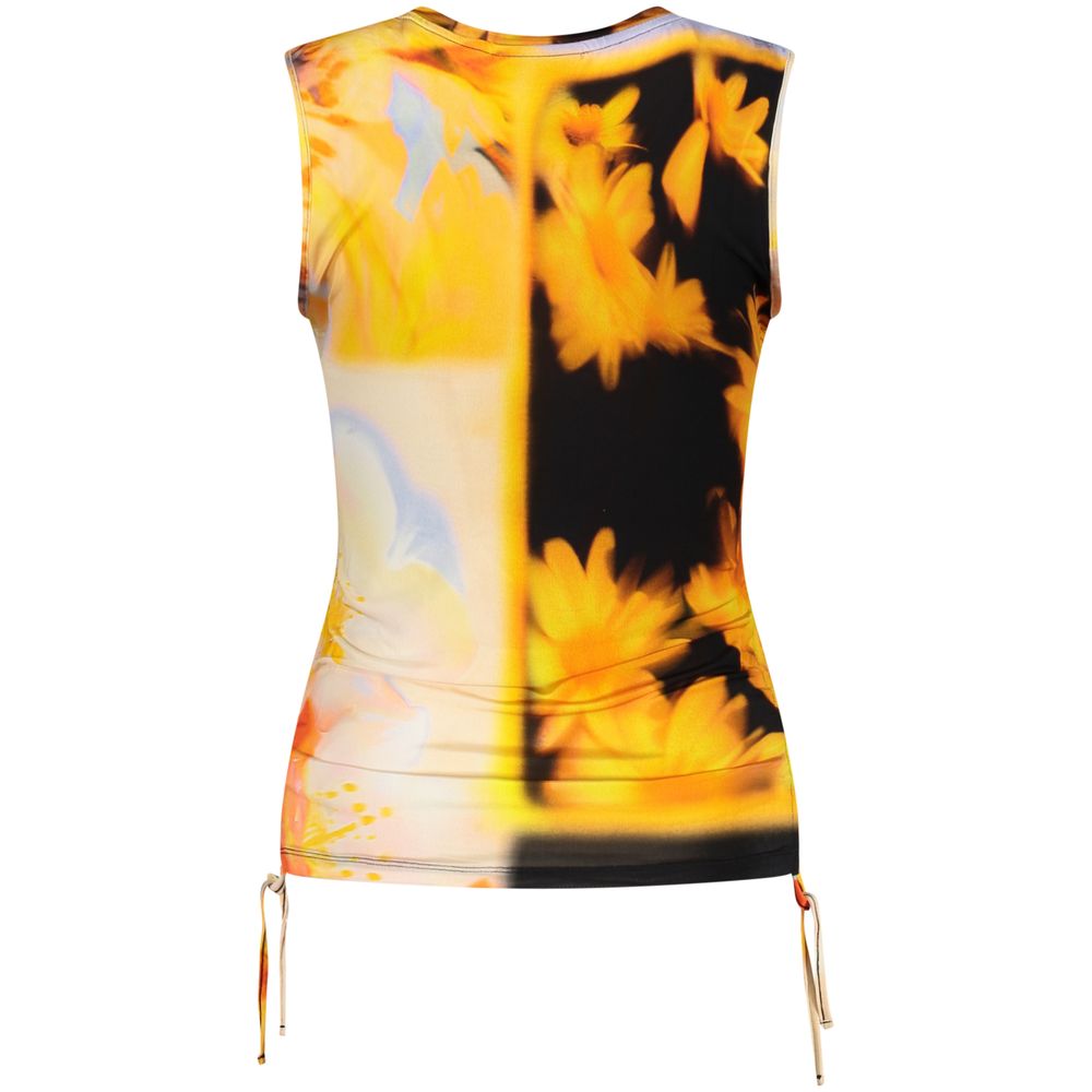 Orange Elastane Tank Tops - ventzia