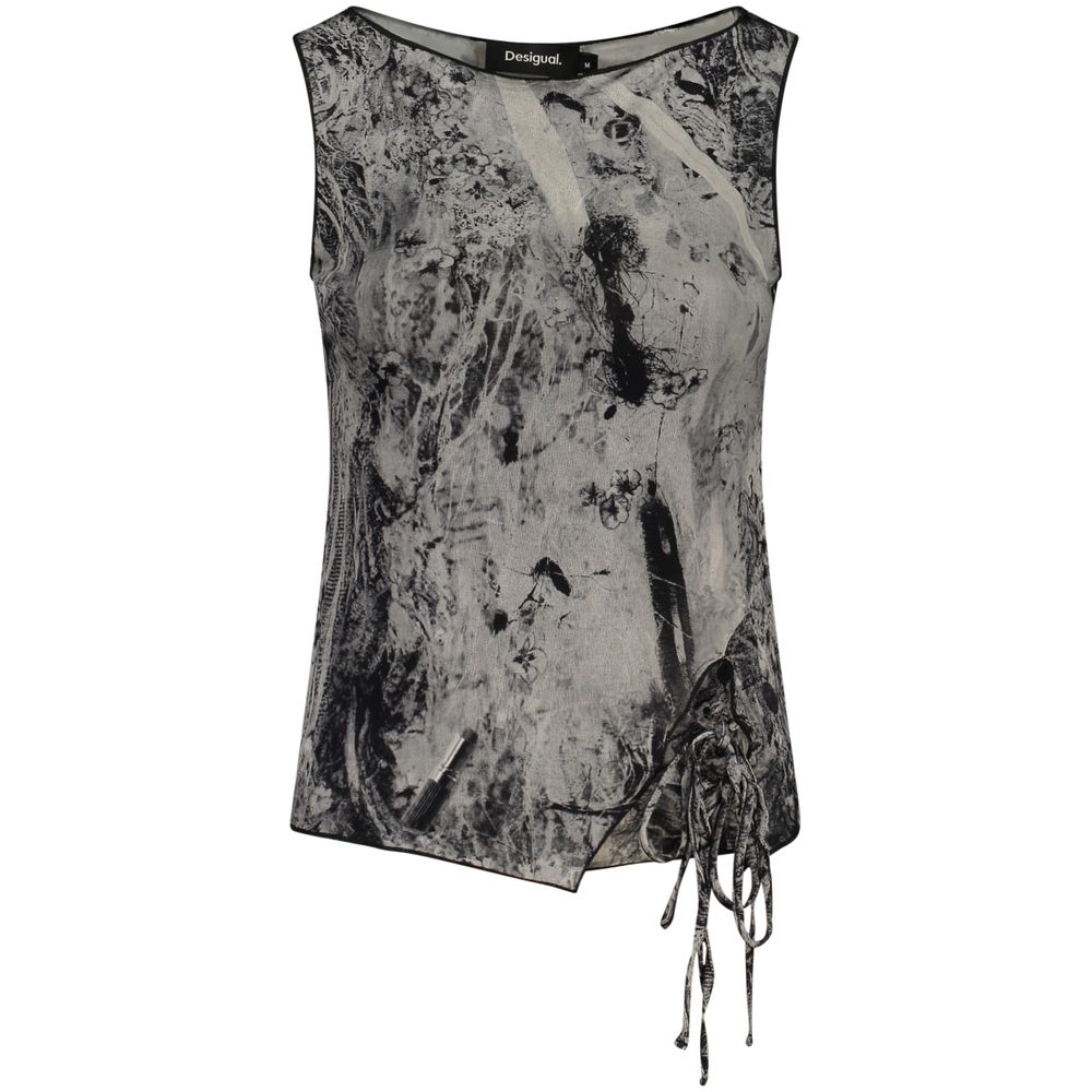 Black Elastane Tank Tops - ventzia