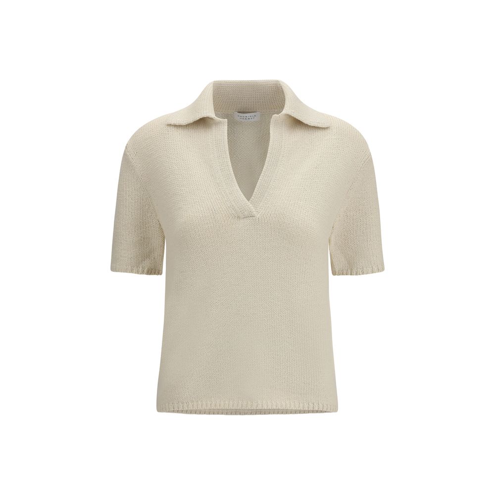 Beige Cashmere Polo Shirt - ventzia