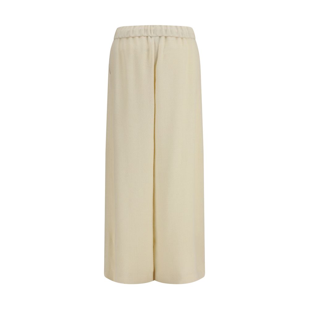 Beige Alpaca Vicugna Pacos Casual Pants - ventzia