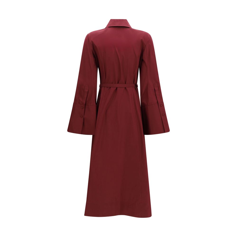 Bordeaux Cotton Casual Dress - ventzia