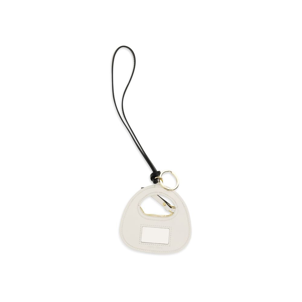 White Calf Leather Bos Taurus Keychain - ventzia