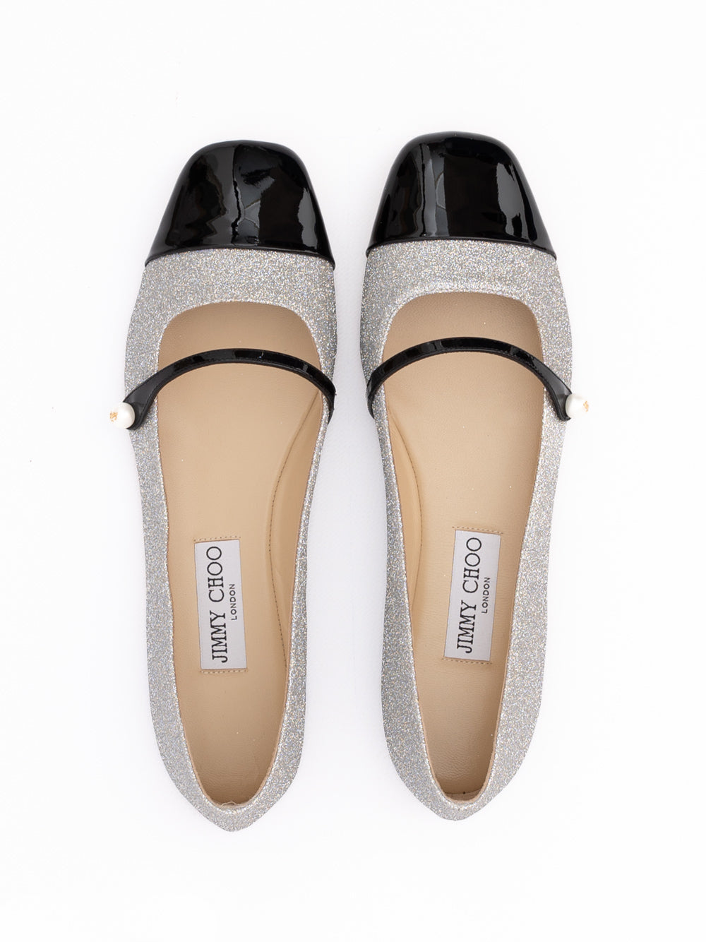 Grey Fine Glitter Elisa Flats - ventzia