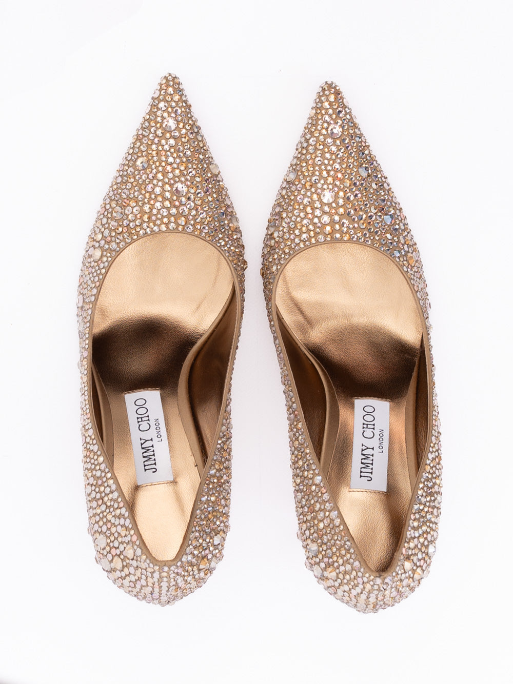 Light Bronze Crystal Love 85 Pumps - ventzia