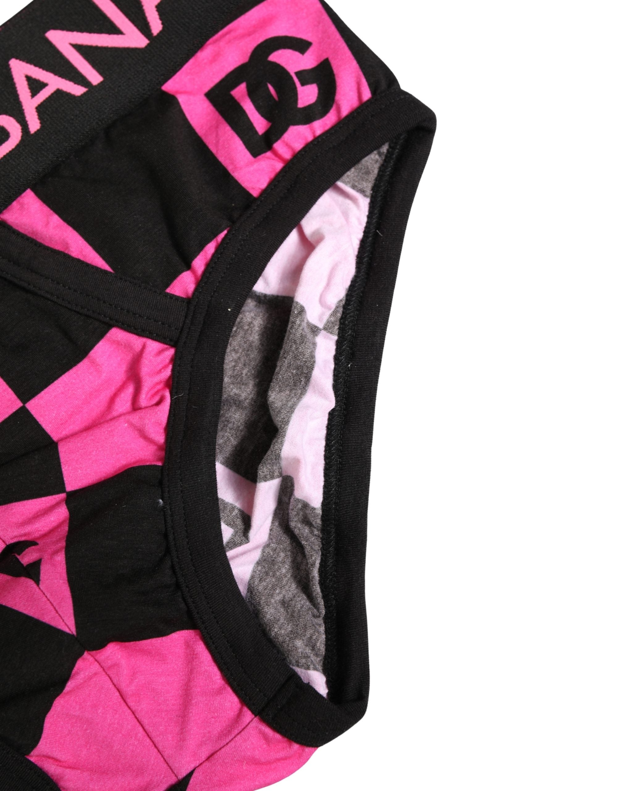 Black Pink Logo Cotton Brando Brief Underwear - ventzia