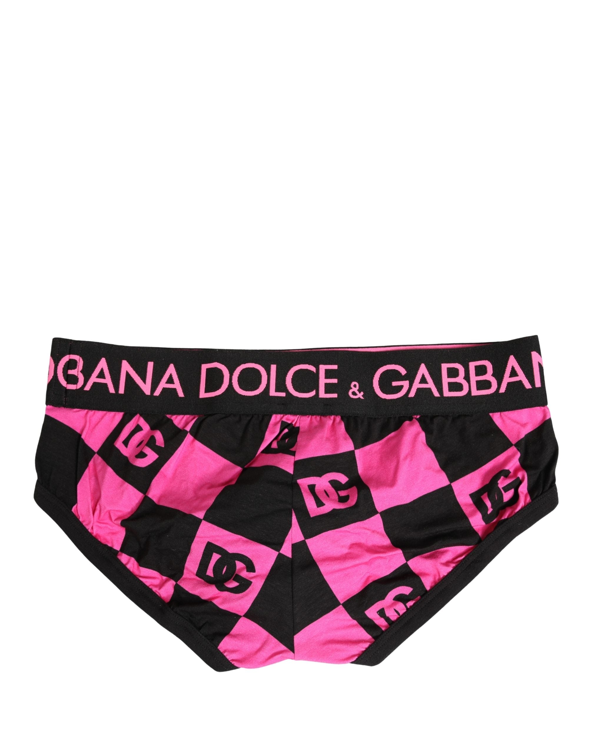 Black Pink Logo Cotton Brando Brief Underwear - ventzia