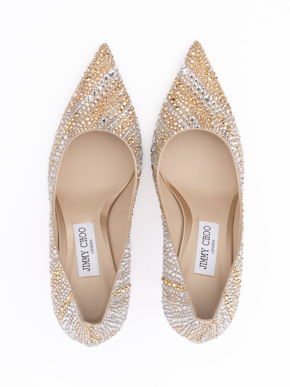 Gold Mix Crystal Love 85 Pumps - ventzia