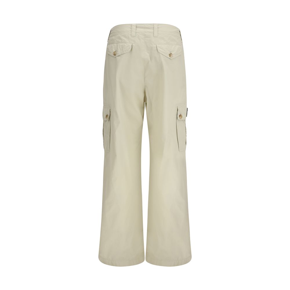 Beige Cotton Casual Pants - ventzia
