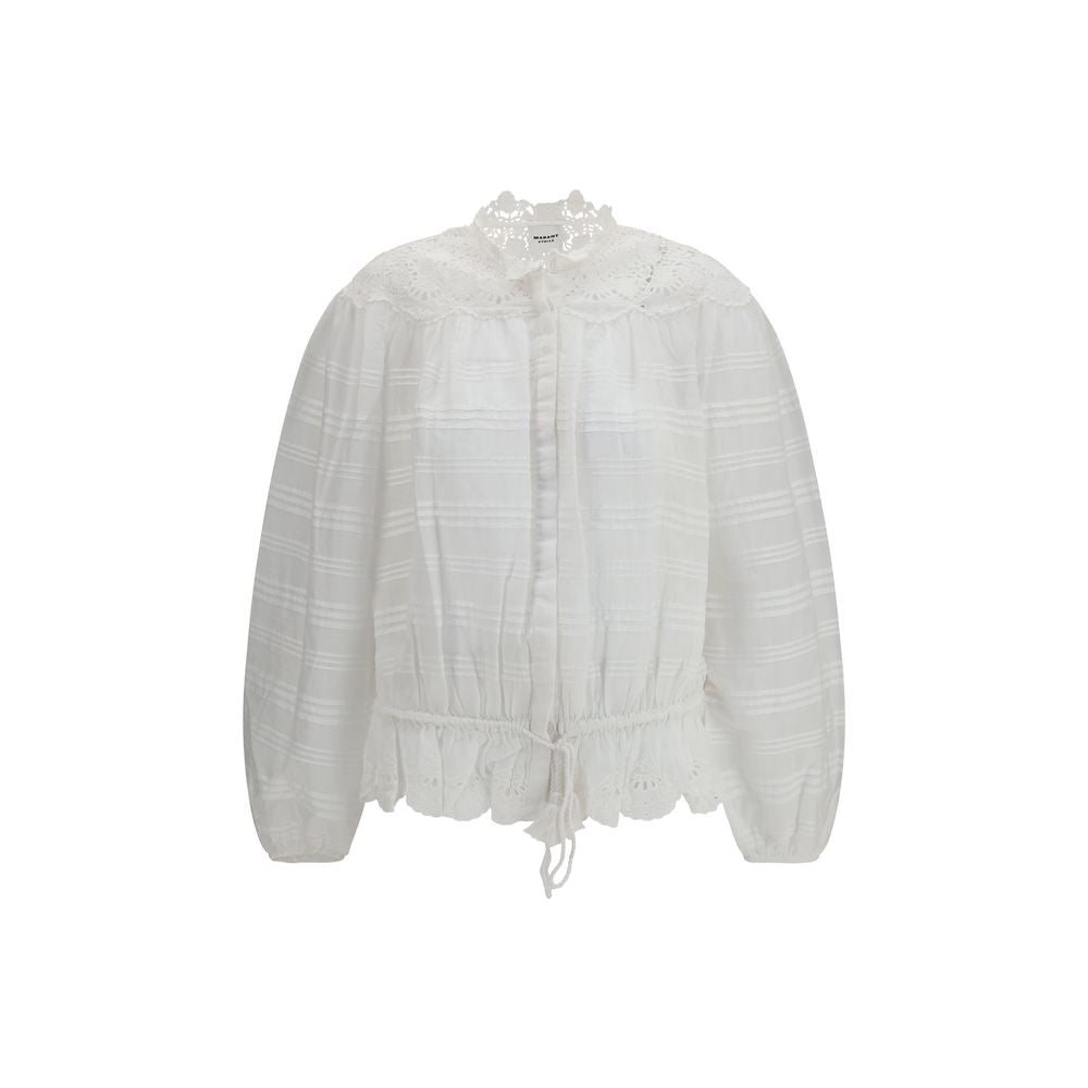 White Polyester Blouse - ventzia