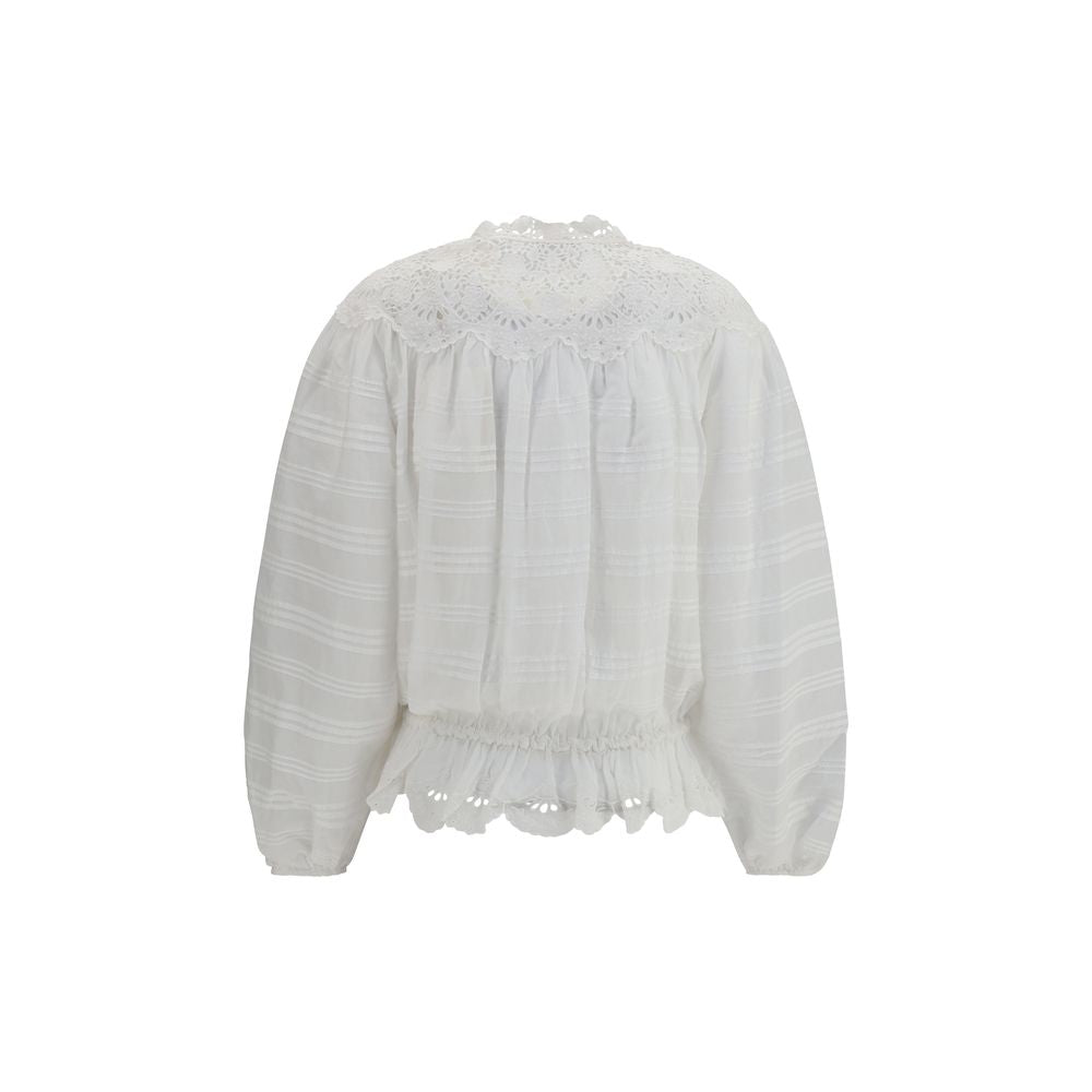 White Polyester Blouse - ventzia