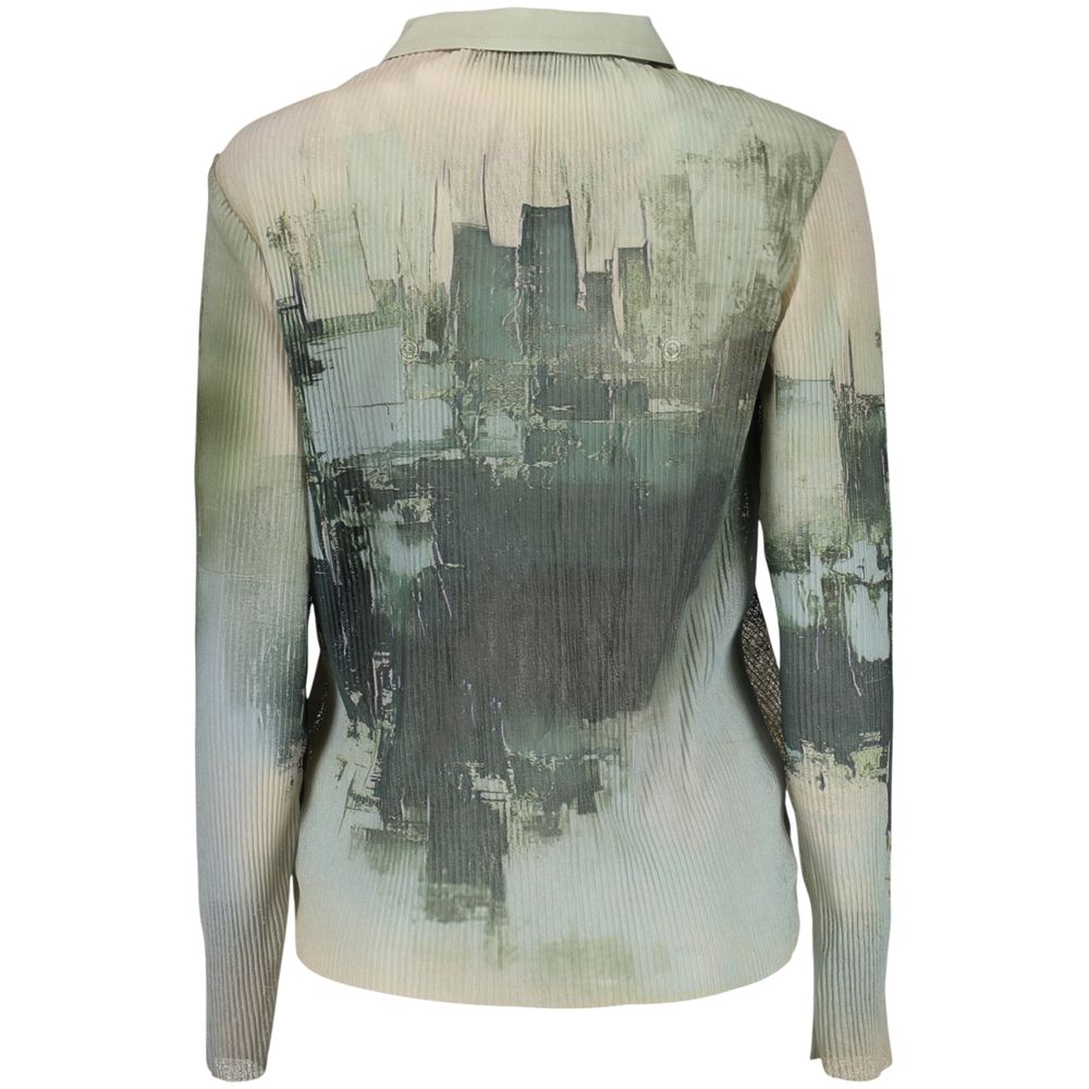Green Polyester Pattern Shirt - ventzia
