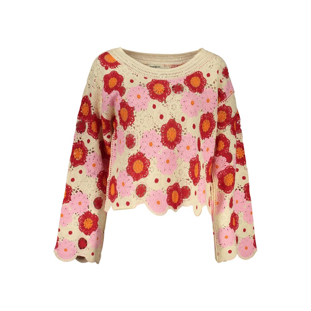 Beige Cotton Sweatshirt - ventzia