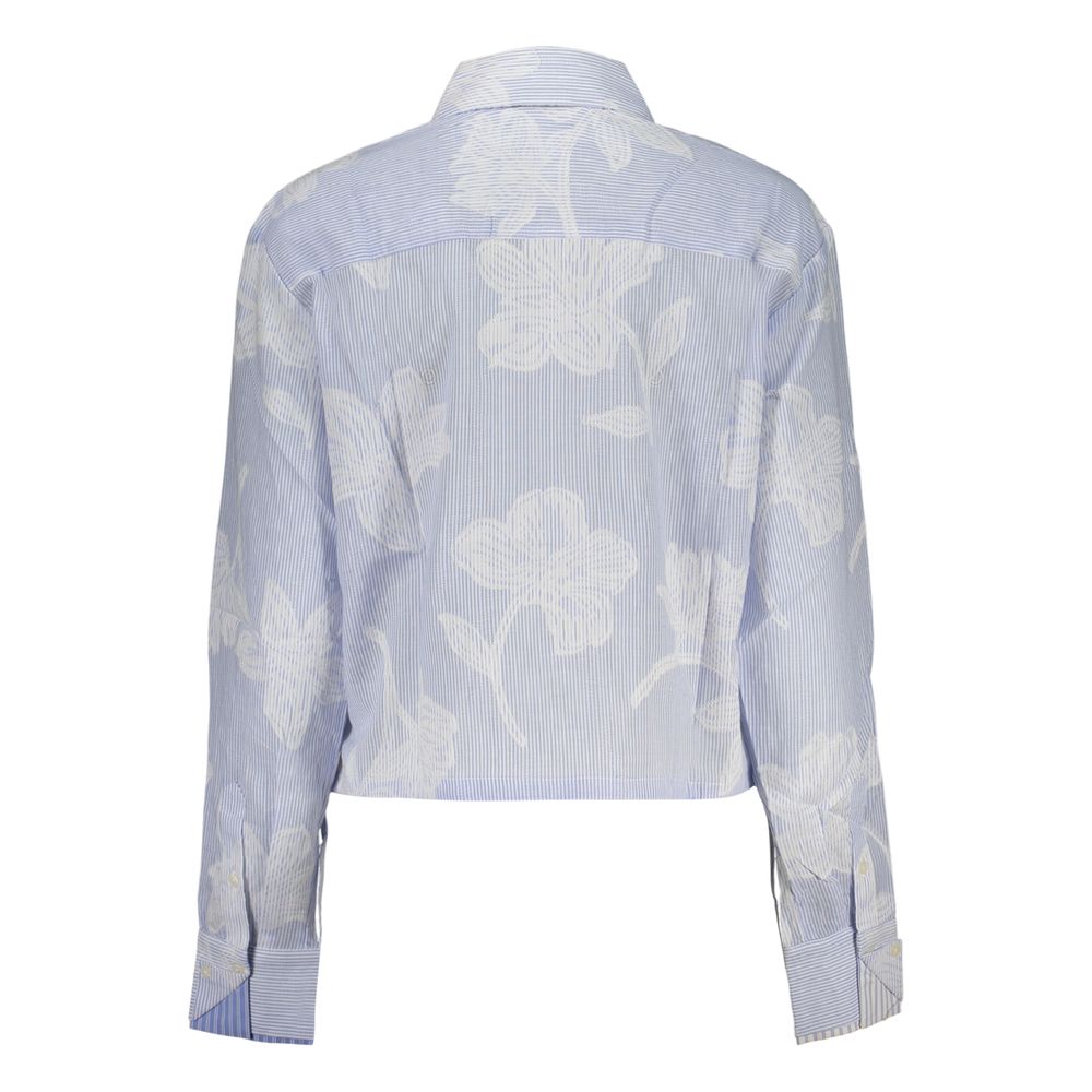 Blue Cotton Pattern Shirt - ventzia