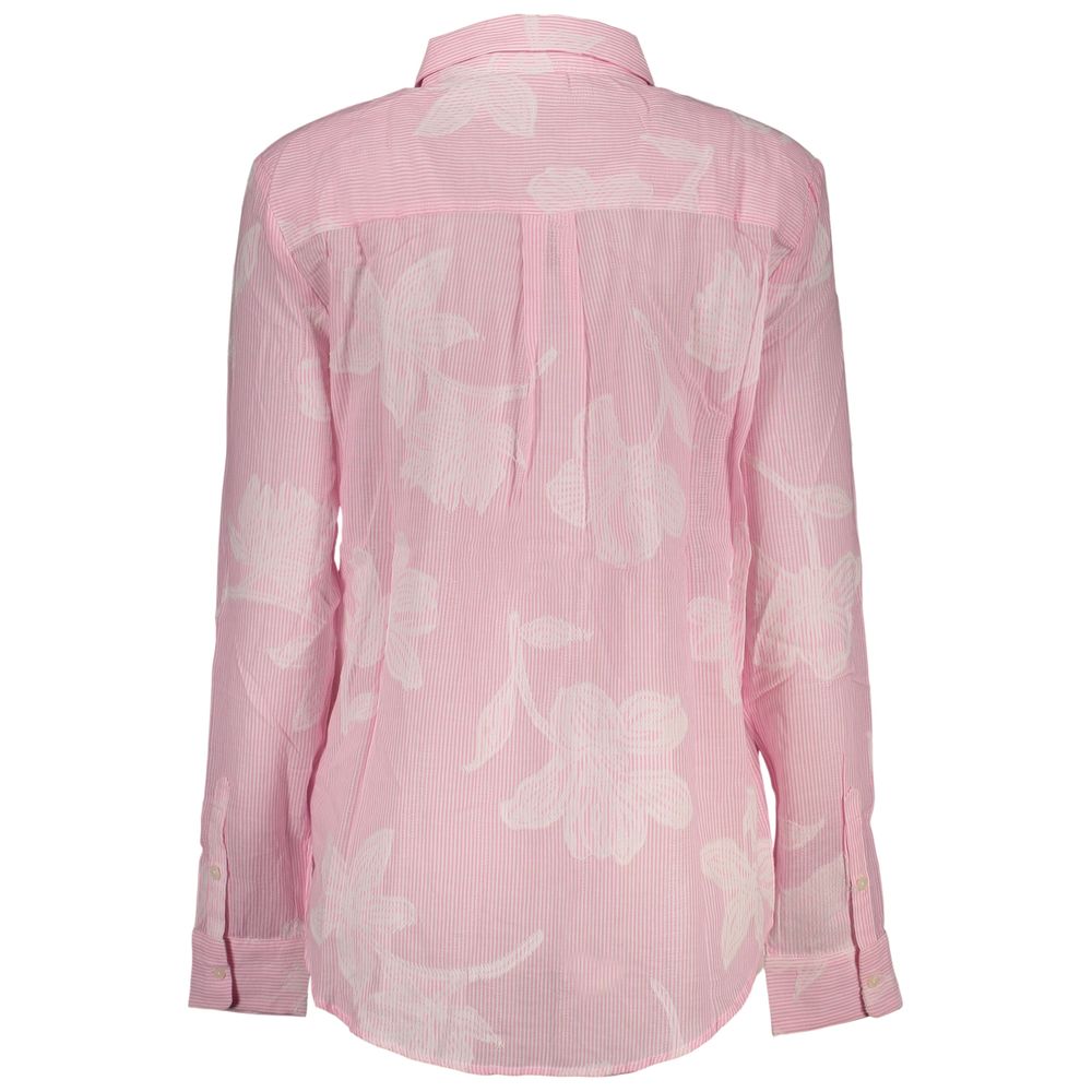 Pink Cotton Women Shirt - ventzia