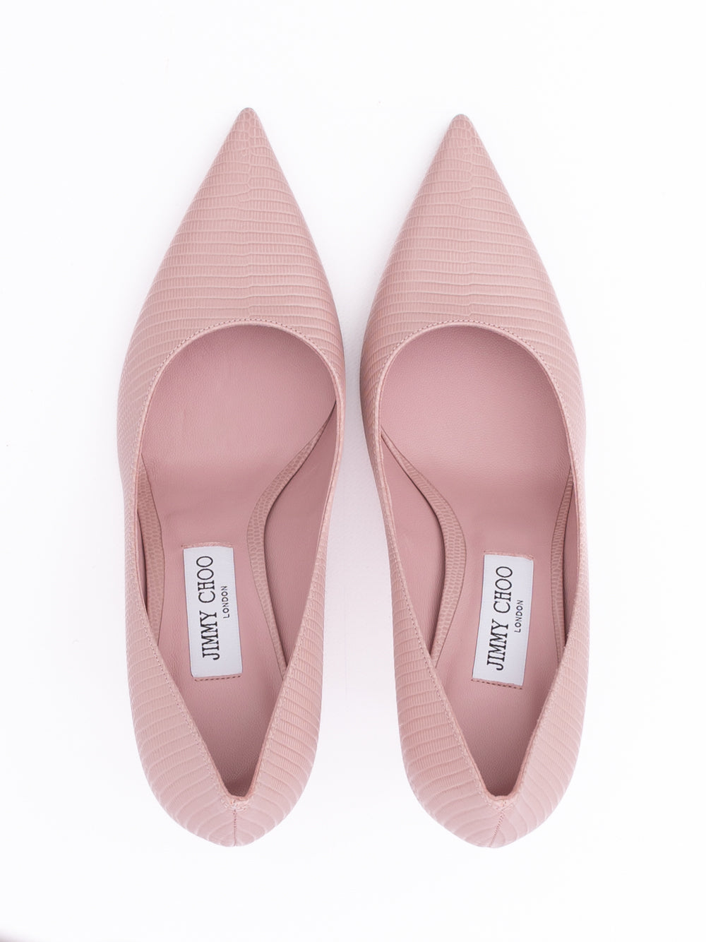 Pink Lizard Printed Leather Love 85 Pumps - ventzia