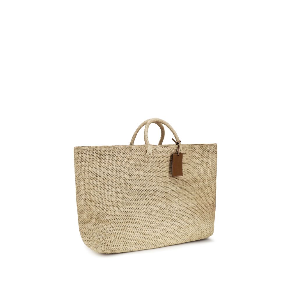 Beige Raffia Handbag - ventzia