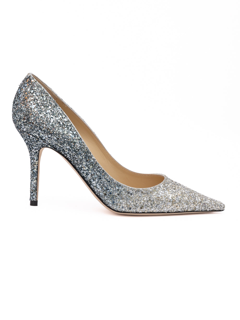 Silver Coarse Glitter Degrade Agnes Pumps - ventzia