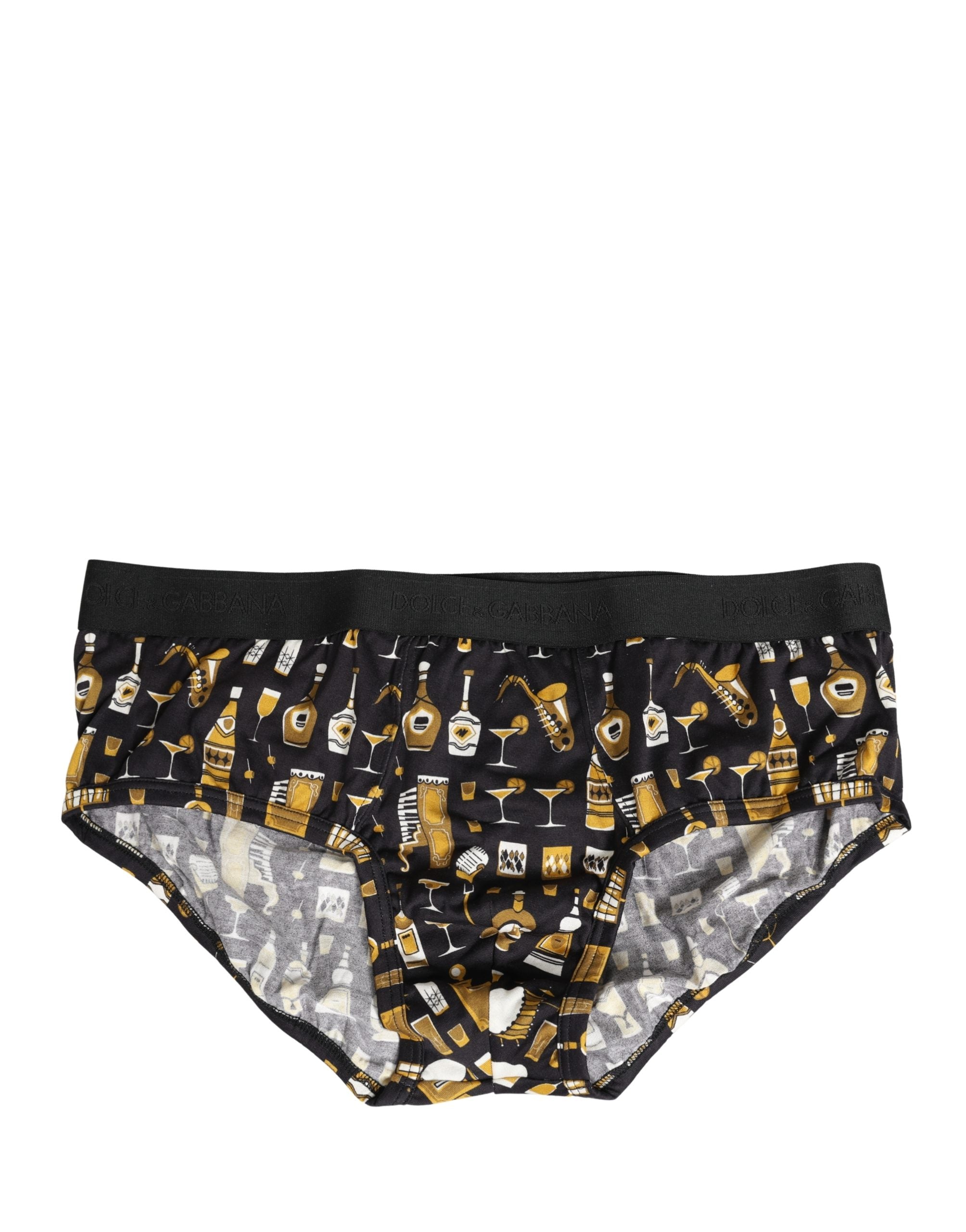 Black Jazz Cocktail Men Brando Brief Underwear - ventzia