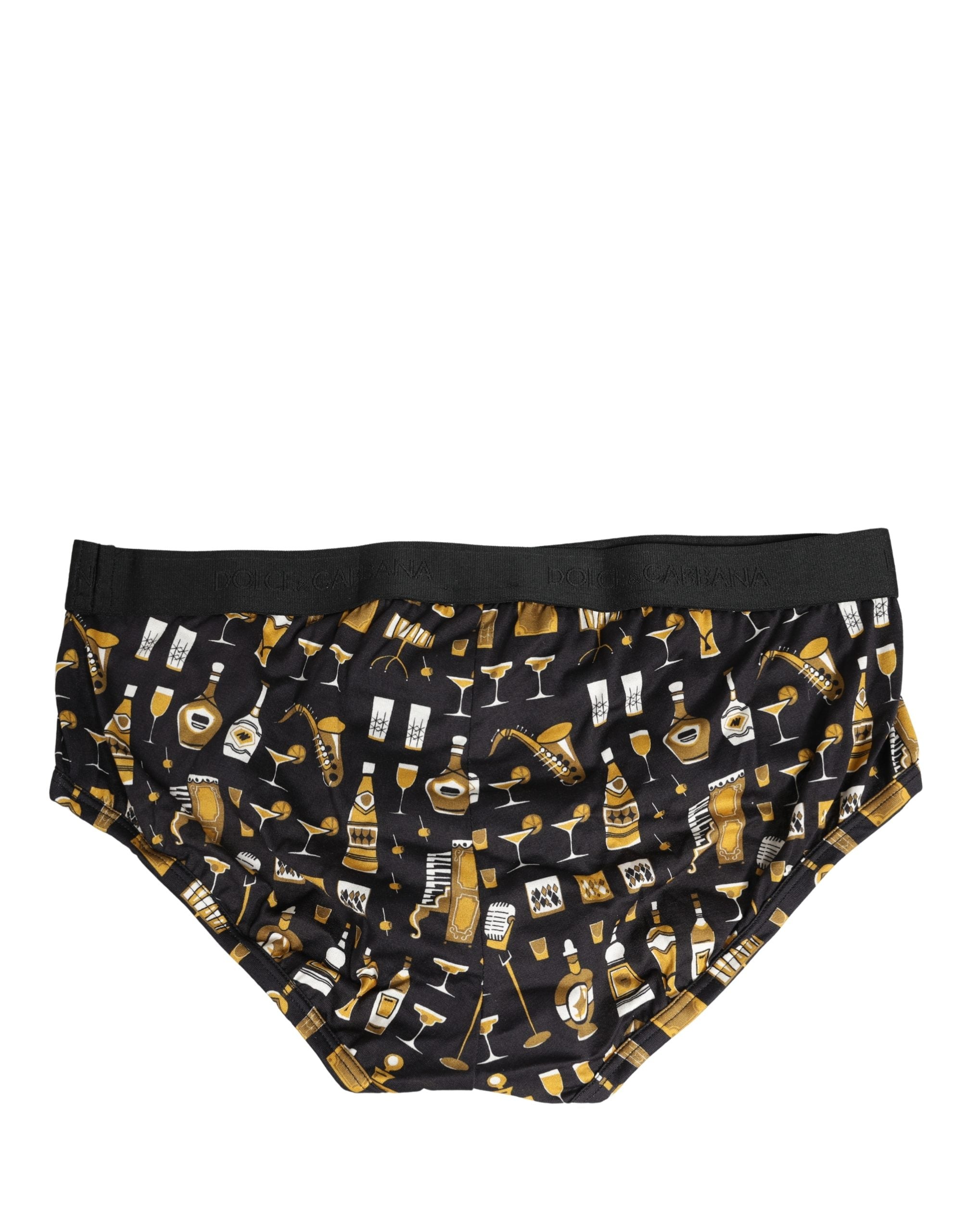 Black Jazz Cocktail Men Brando Brief Underwear - ventzia