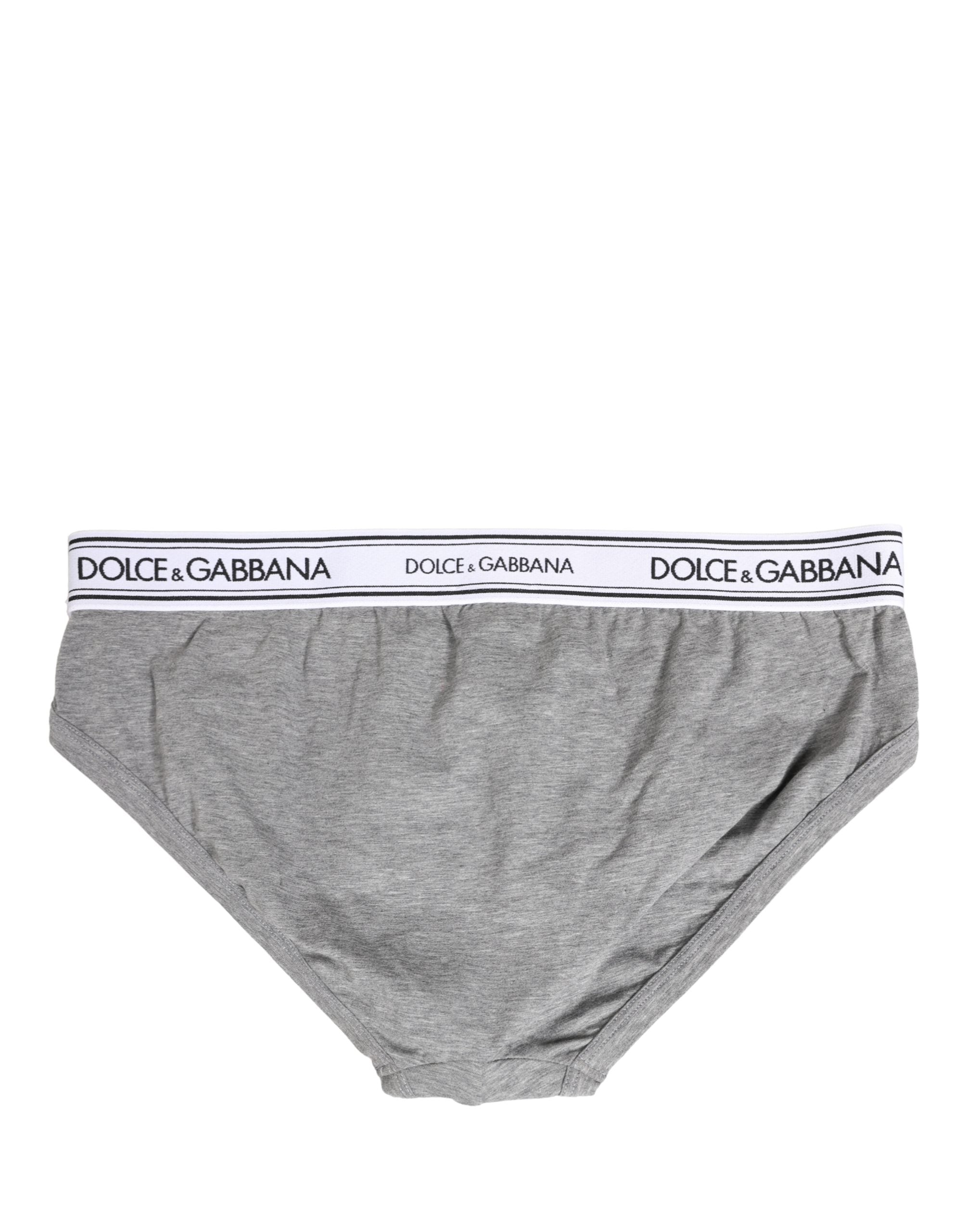Gray Logo Waistband Men Midi Brief Underwear - ventzia