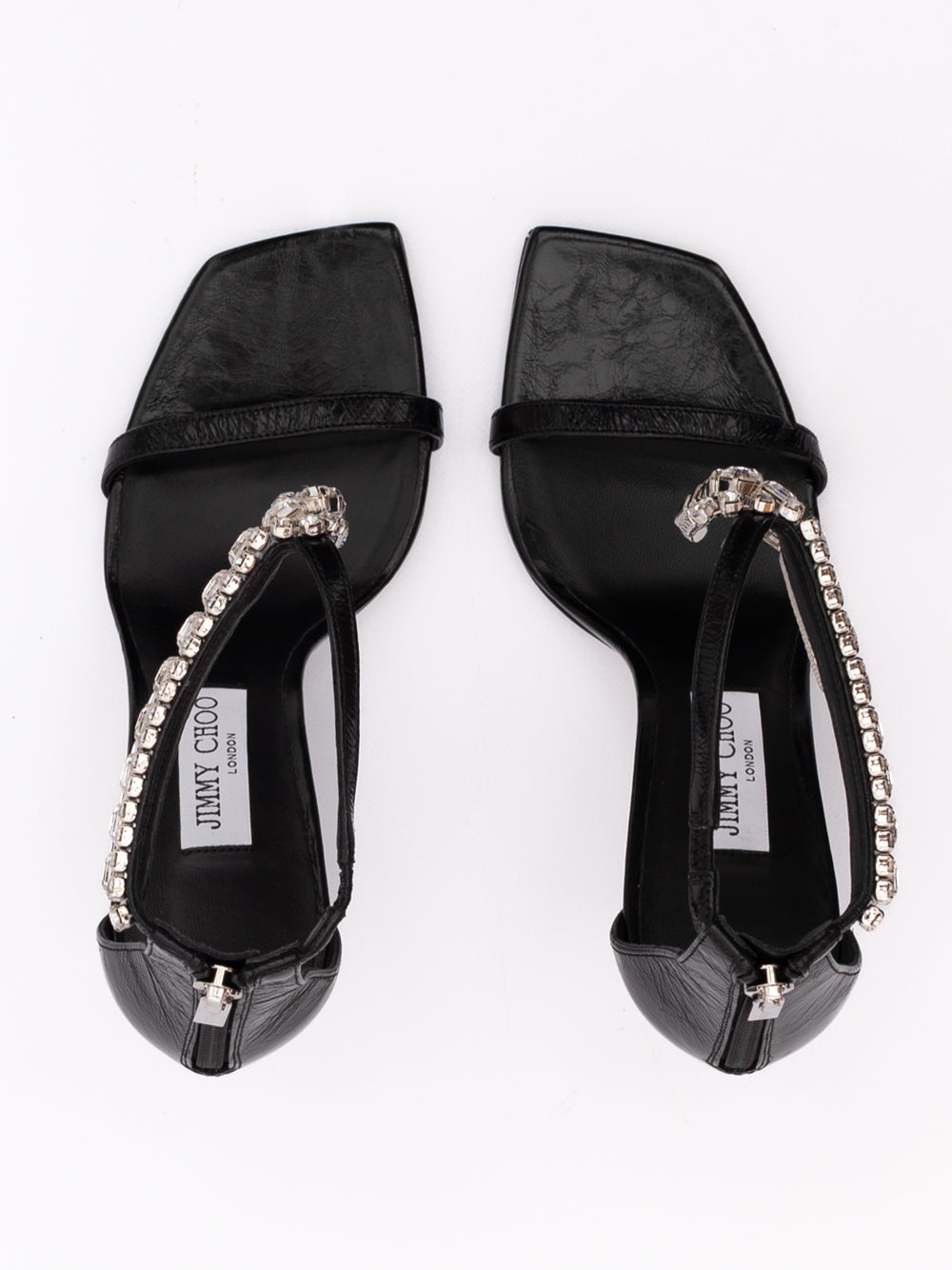 Black Leather Verity Sandals 100 - ventzia