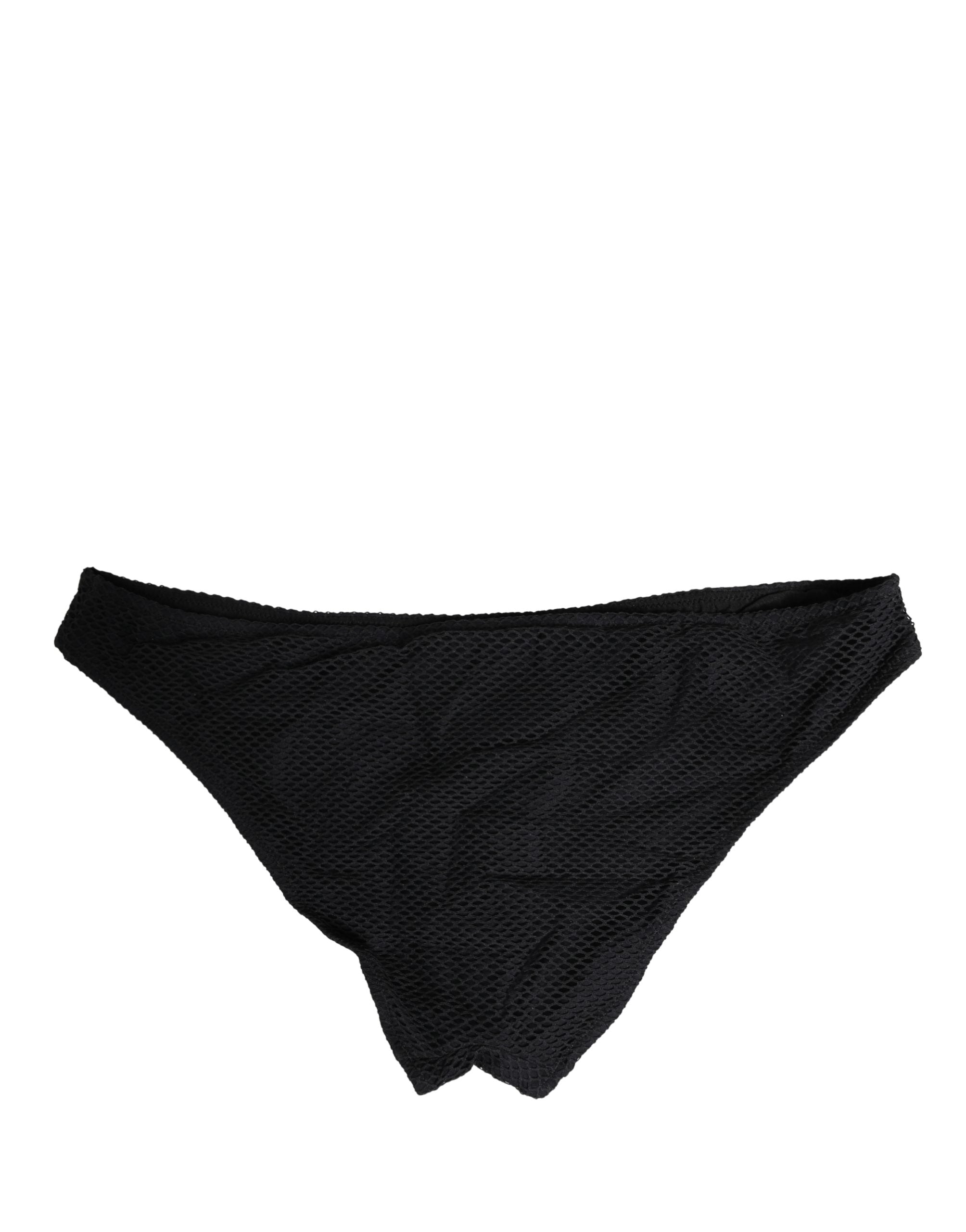Black Nylon DG Logo Plaque Regular Brief Underwear - ventzia