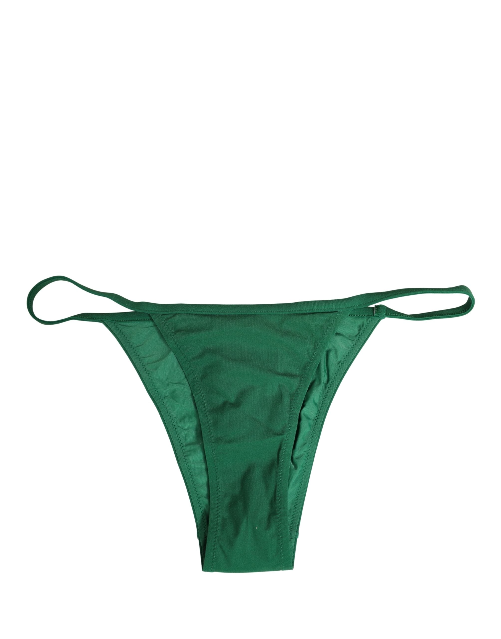 Green Nylon Bottom Beachwear Bikini Swimwear - ventzia