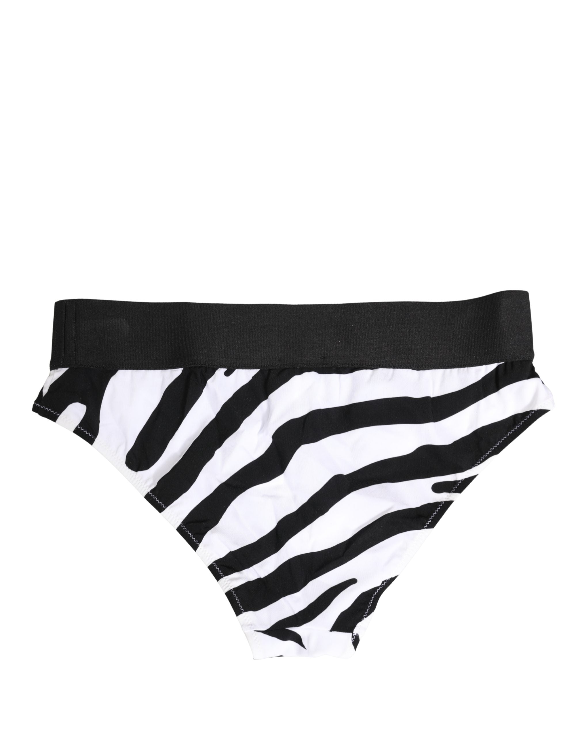 Black White Zebra Print Brief Panty Underwear - ventzia