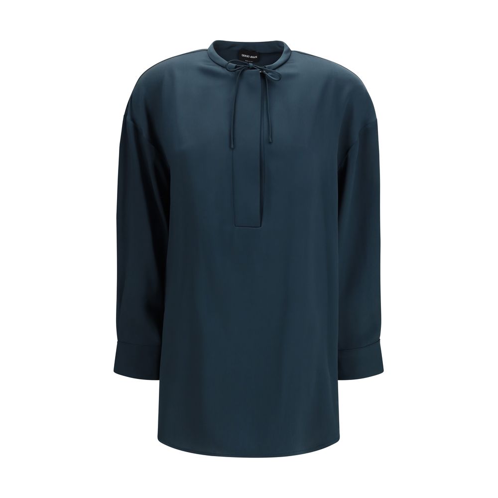 Blue Silk Blouse - ventzia