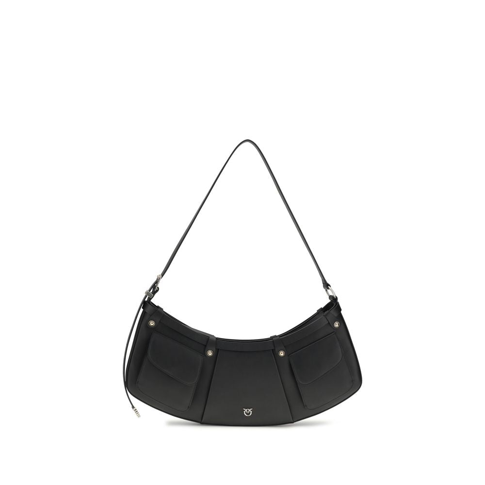 Black Calf Leather Bos Taurus Shoulder Bag - ventzia