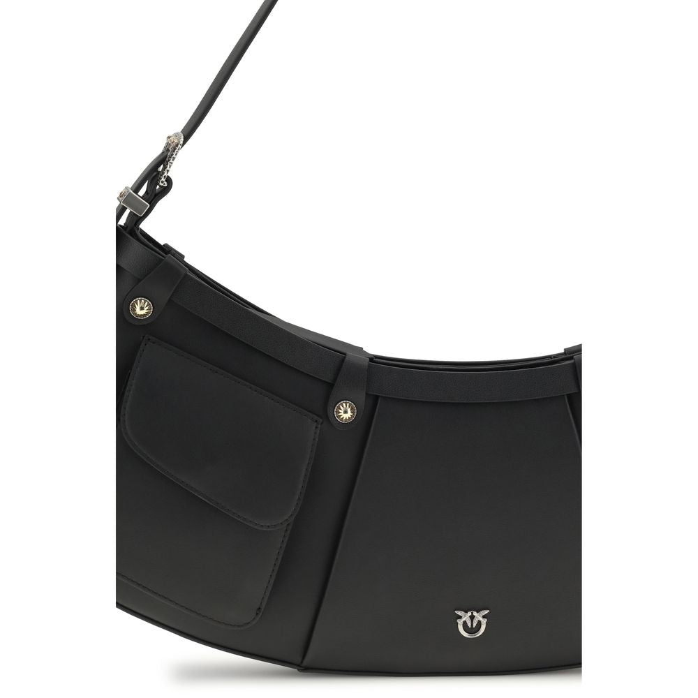 Black Calf Leather Bos Taurus Shoulder Bag - ventzia