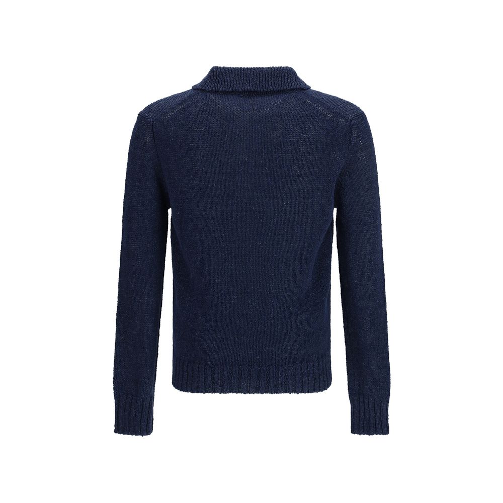 Blue Cotton Polo Shirt - ventzia