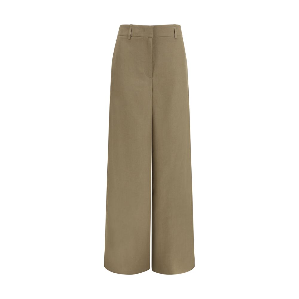 Beige Linen Casual Pants - ventzia