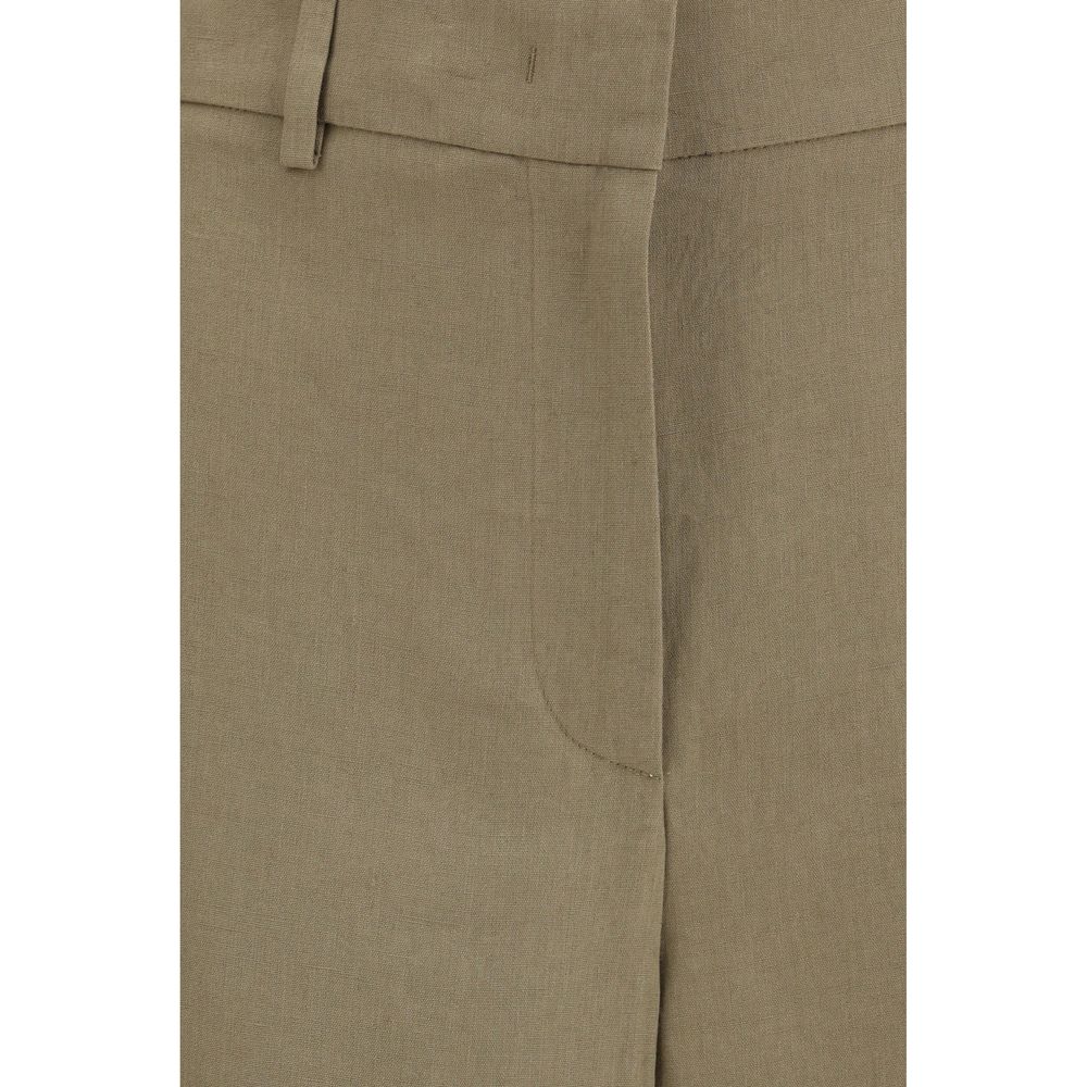 Beige Linen Casual Pants - ventzia