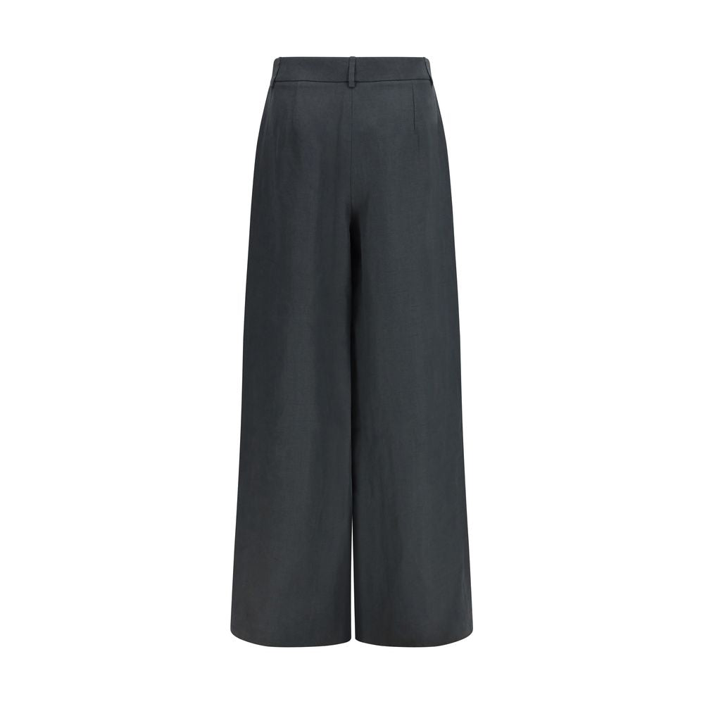 Brown Linen Casual Pants - ventzia