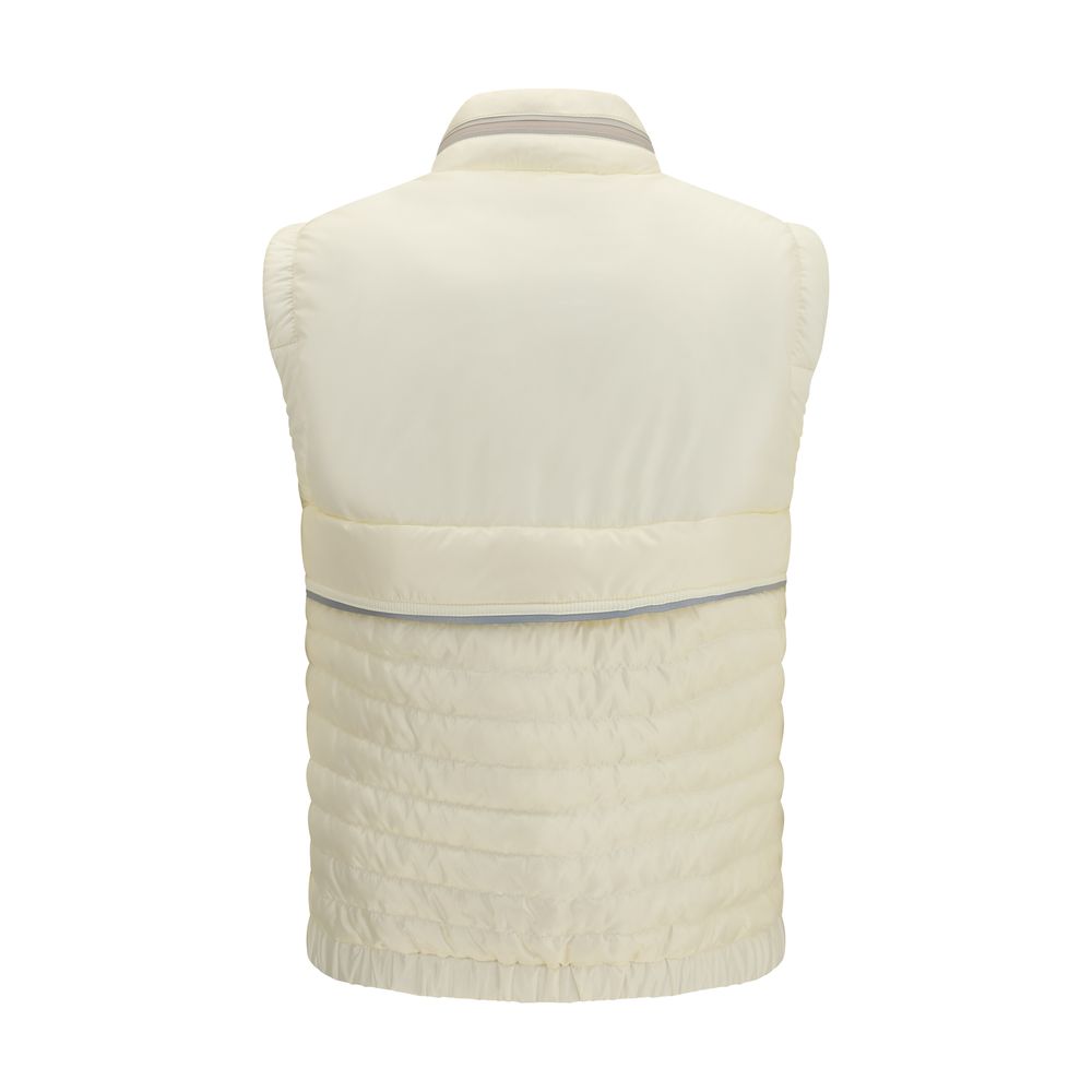 Beige Polyamide Sleeveless Jacket