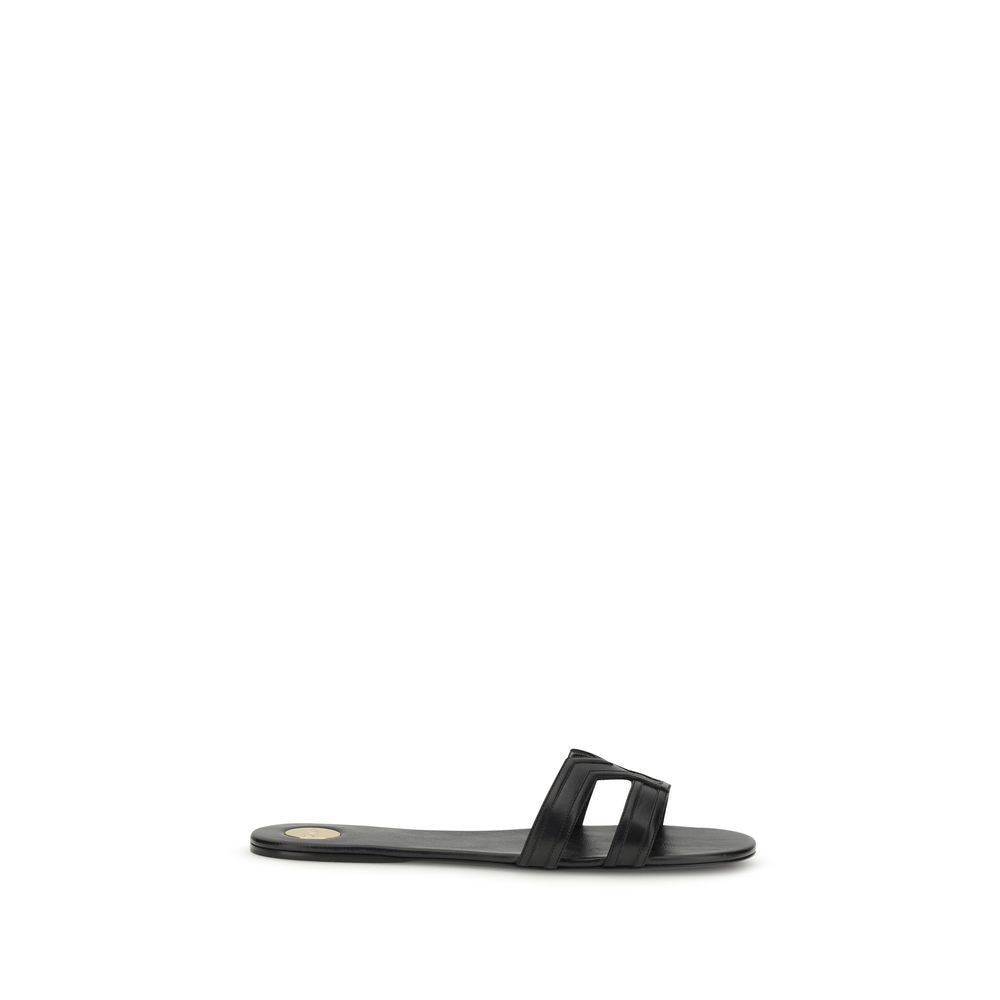 Black Calf Leather Bos Taurus Sandals - ventzia